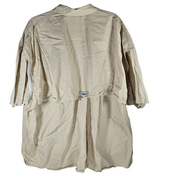 Columbia Bahama II Vented Fishing Shirt Mens Size 4X Beige Button Up - Picture 7 of 11